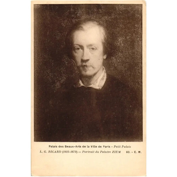 American Vintage Other - Portrait of the Painter Félix Ziem by Louis Gustave Ricard (1823-1872) Postcard